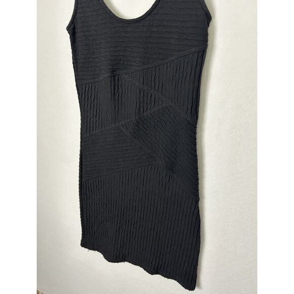 Free People Bodycon Dress Size Medium Black Striped Textured - Picture 2 of 6